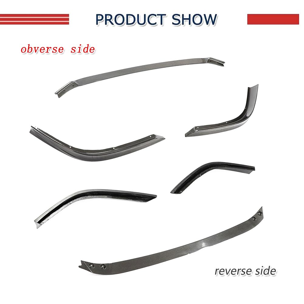 Premium Carbon Fiber Front Lip Spoiler for Lexus ES300h/ES350 F Sport (2018-2023) - 3PC Set - Aggressive Style Front Bumper Lip & Chin Splitter | Factory Direct | Enhances Aerodynamics & Sporty Look for Daily Driving & Car Shows