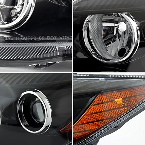 AKKON Black Bezel Projector Headlights & Full LED Fog Lights with Switch for Scion TC - Left & Right Lamps Combo - Upgrade Your Night Driving & Style