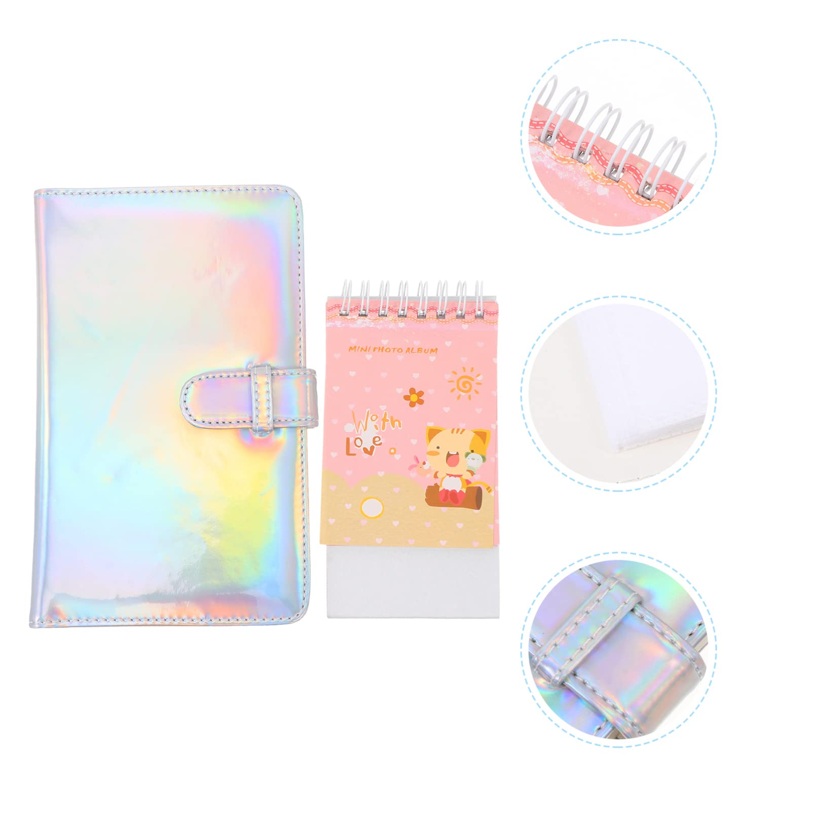 NUOBESTY 6-Pack Mini Photo Albums - 96 Pages Small Rainbow Picture Book for Baby, Wedding & Travel Memories | Compact Plastic Film Wallet & Stamp Holder | Portable Card Storage for Scrapbooking & Gifts