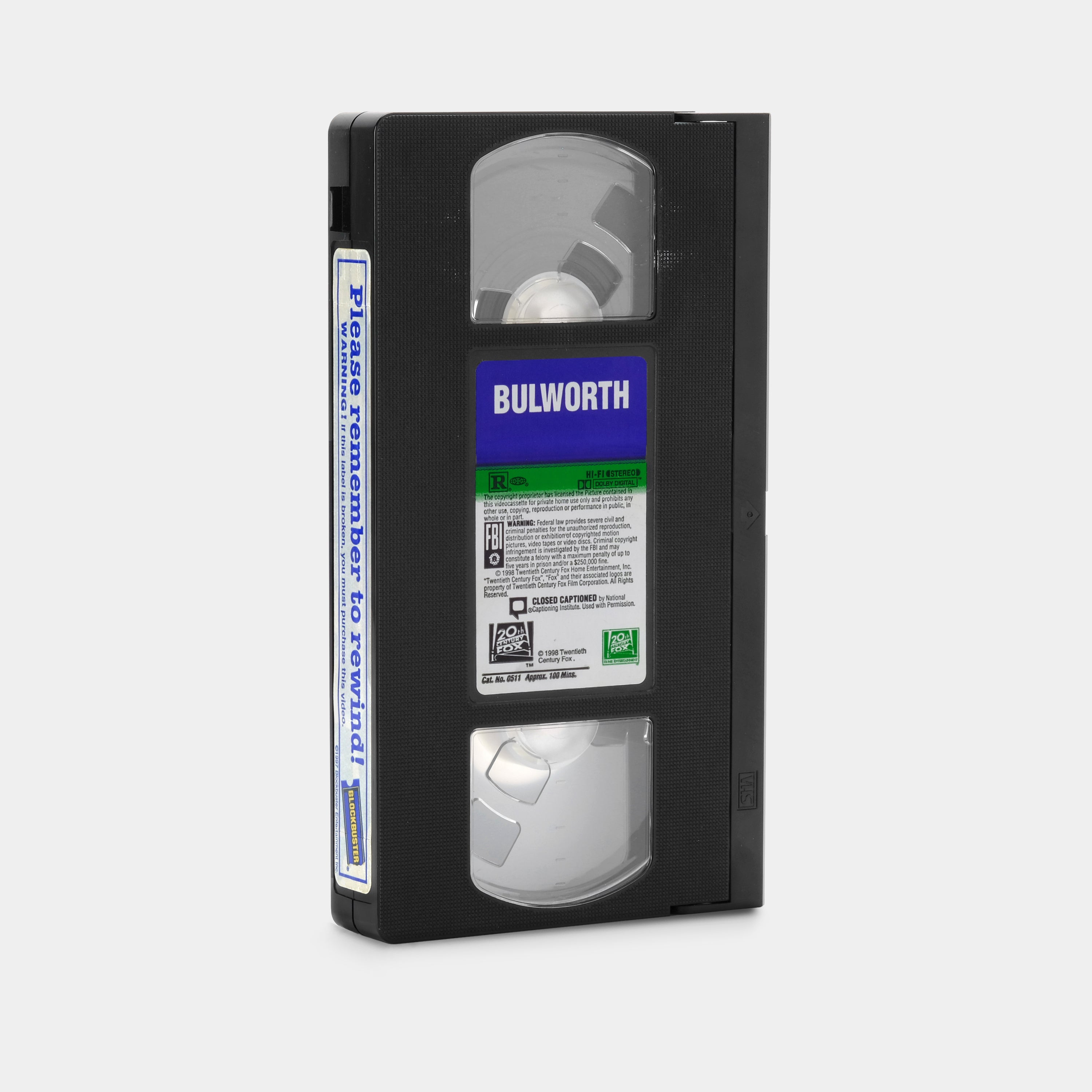 Bulworth VHS Tape - Classic 90s Political Satire Movie - Perfect for Film Collectors & Nostalgia Lovers - Great for Movie Nights & Retro Home Theater Setups
