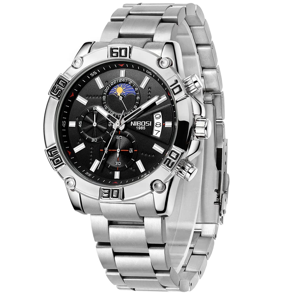NIBOSI Luxury Men's Watch - Waterproof, Luminous, Stainless Steel - Perfect for Business & Sports