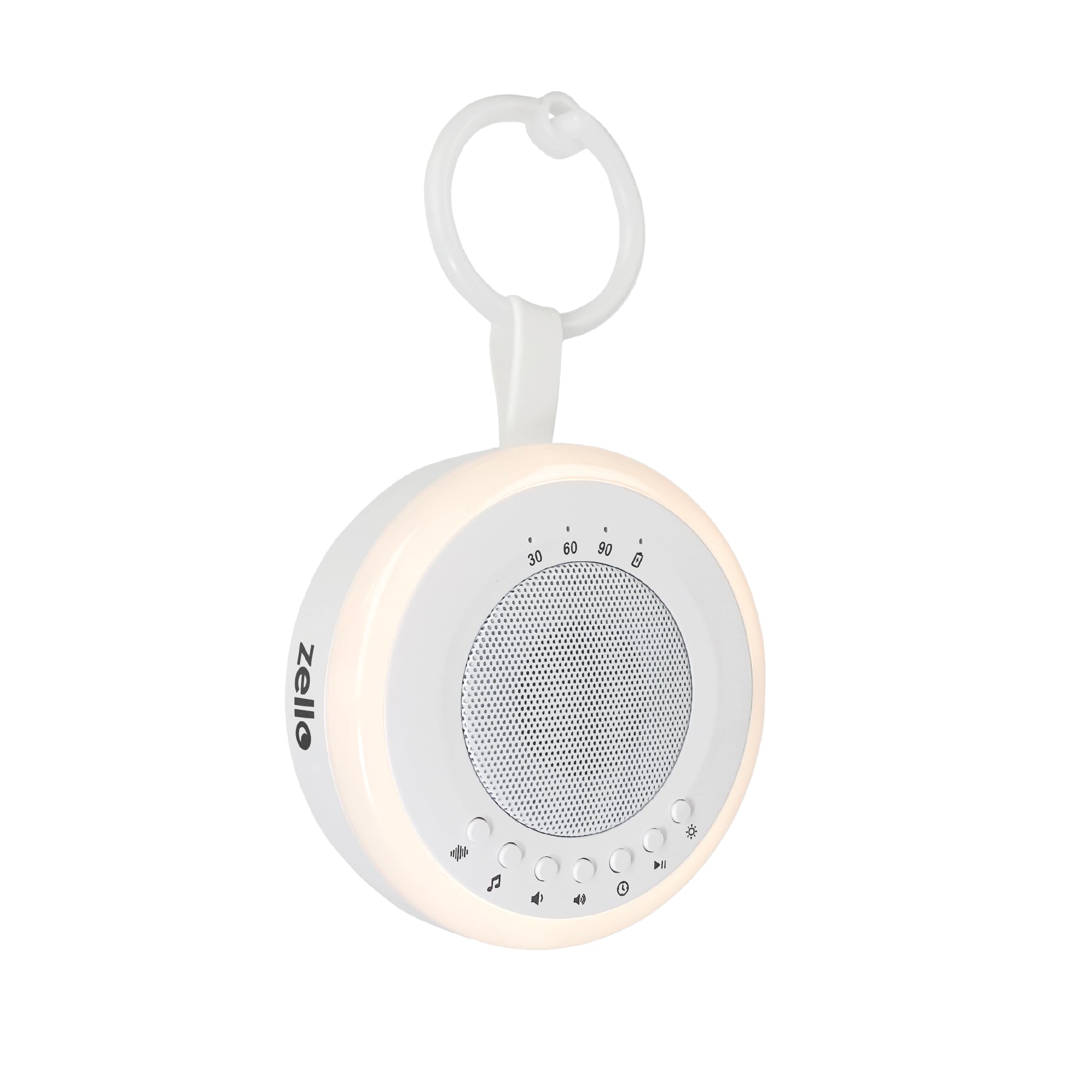 Zello Portable White Noise Machine with 20 Soothing Sounds, 3 Adjustable Night Light Levels & Sleep Timer | USB Rechargeable 20-Hour Battery | Baby Sleep Aid & Sound Therapy for Adults | Perfect for Nursery, Office, Travel & Meditation