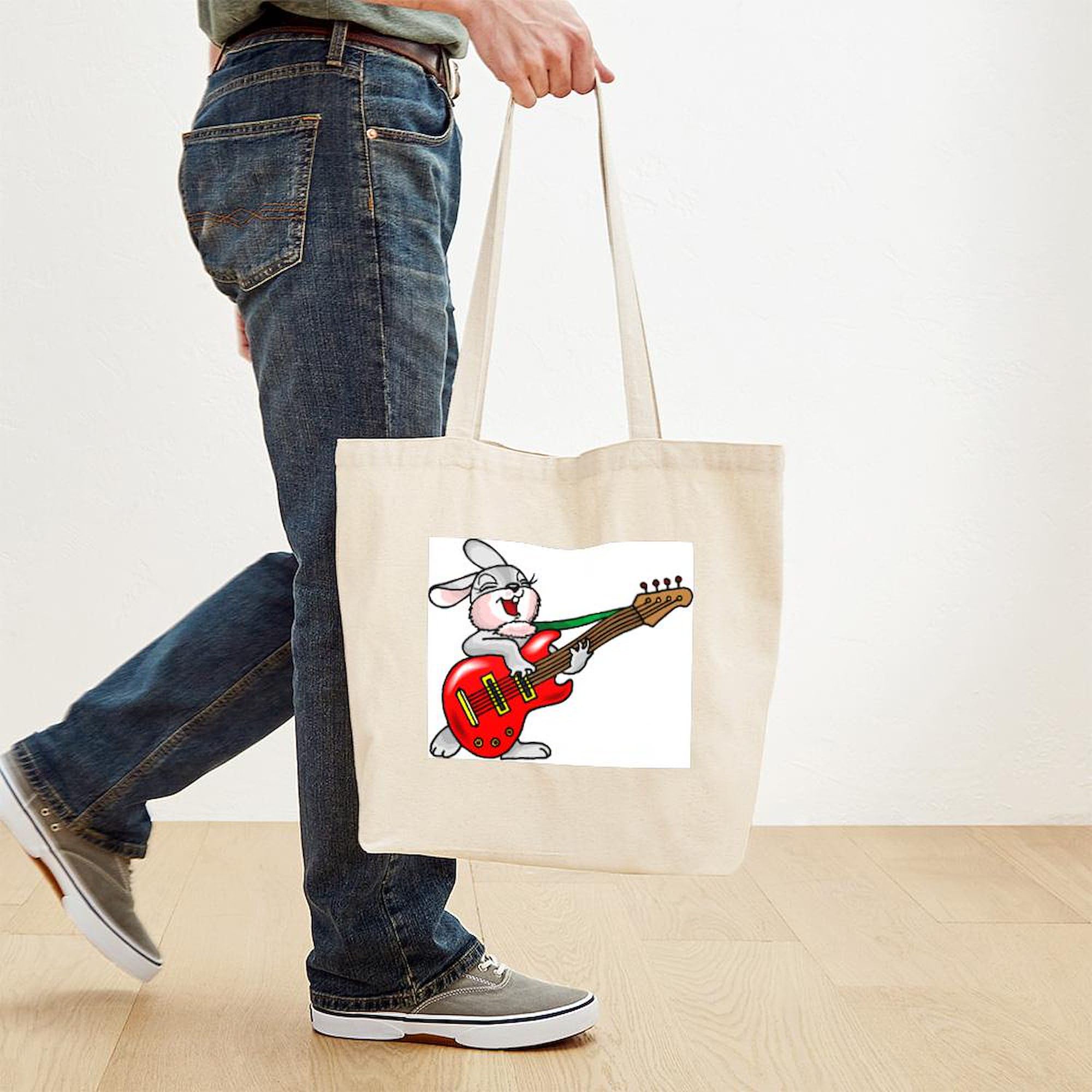 Stylish Cute Funky Rabbit Canvas Tote Bag - Eco-Friendly Reusable Shopping Bag for Groceries, Beach & Daily Use | CafePress