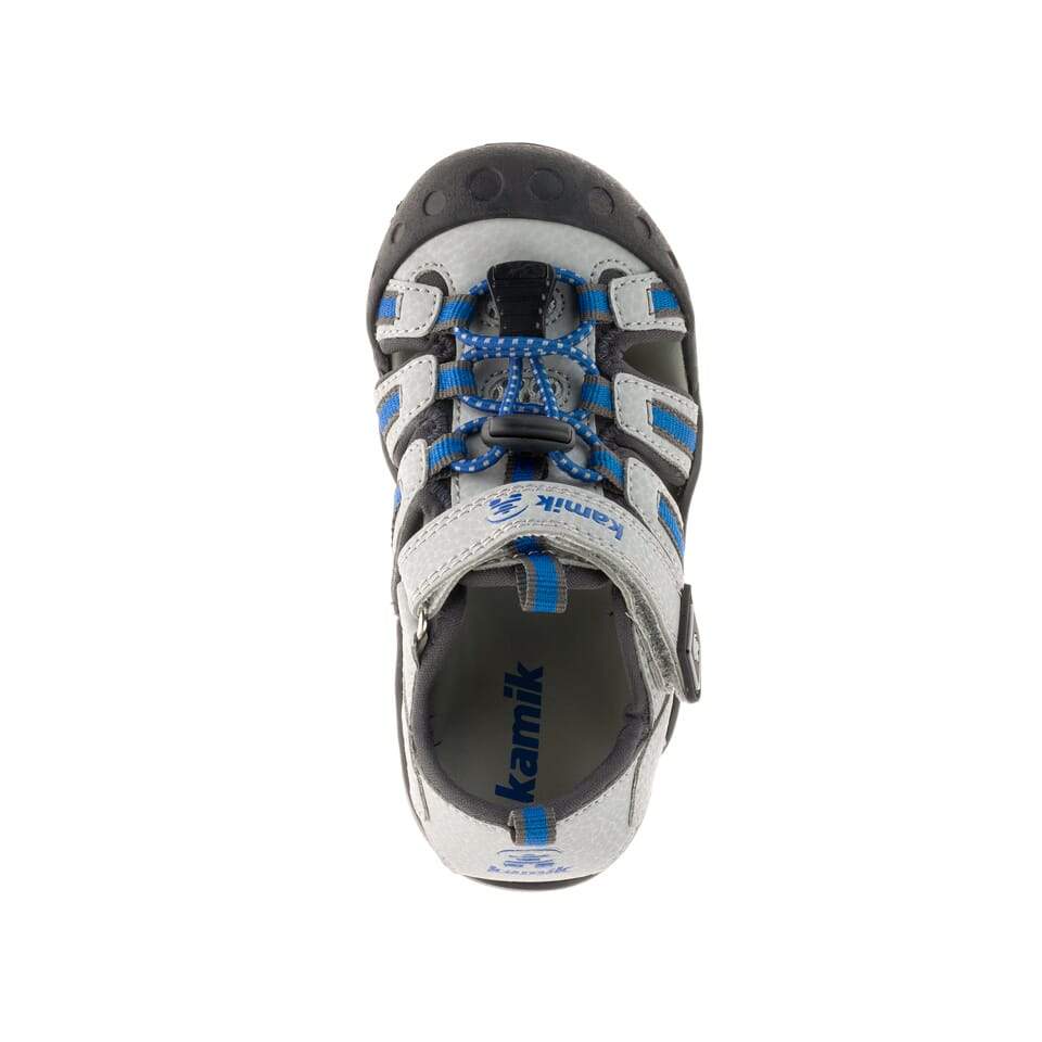 Kamik Grey & Light Blue Kids' Waterproof Sandals - Comfortable Beach & Outdoor Play Shoes for Boys & Girls