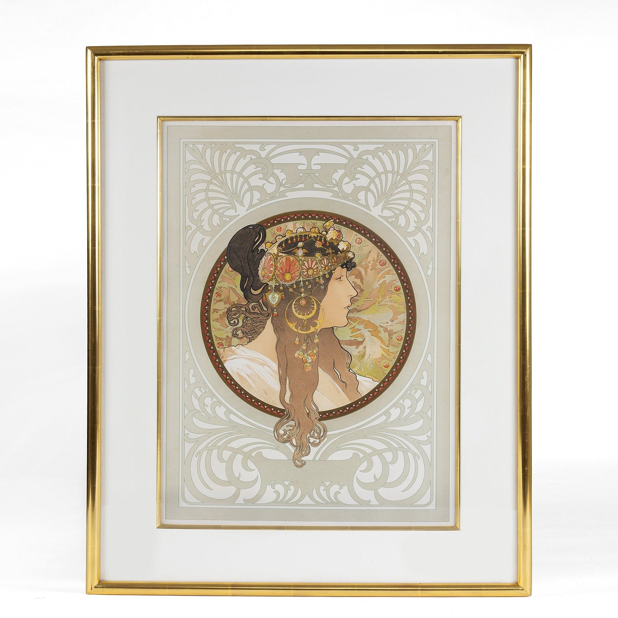 Alphonse Mucha Byzantine Heads Lithographs - Pair of Art Nouveau Prints for Home & Office Decor