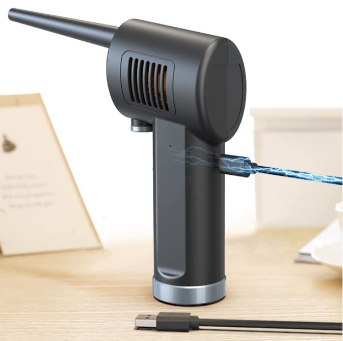 Rechargeable Cordless Electric Air Duster - Portable Compressed Air Blower for Keyboard, Electronics & PC Cleaning - Dust Removal for Computers, Laptops, Cameras & Home Office