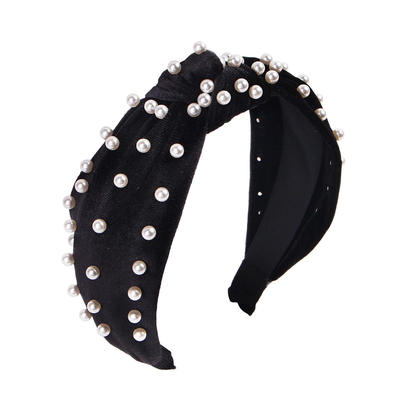 Non-Slip Pearl Beaded Headbands for Women - Trendy Knotted Hair Accessories & Fashion Hair Clips - Perfect for Workouts, Weddings, and Everyday Styling