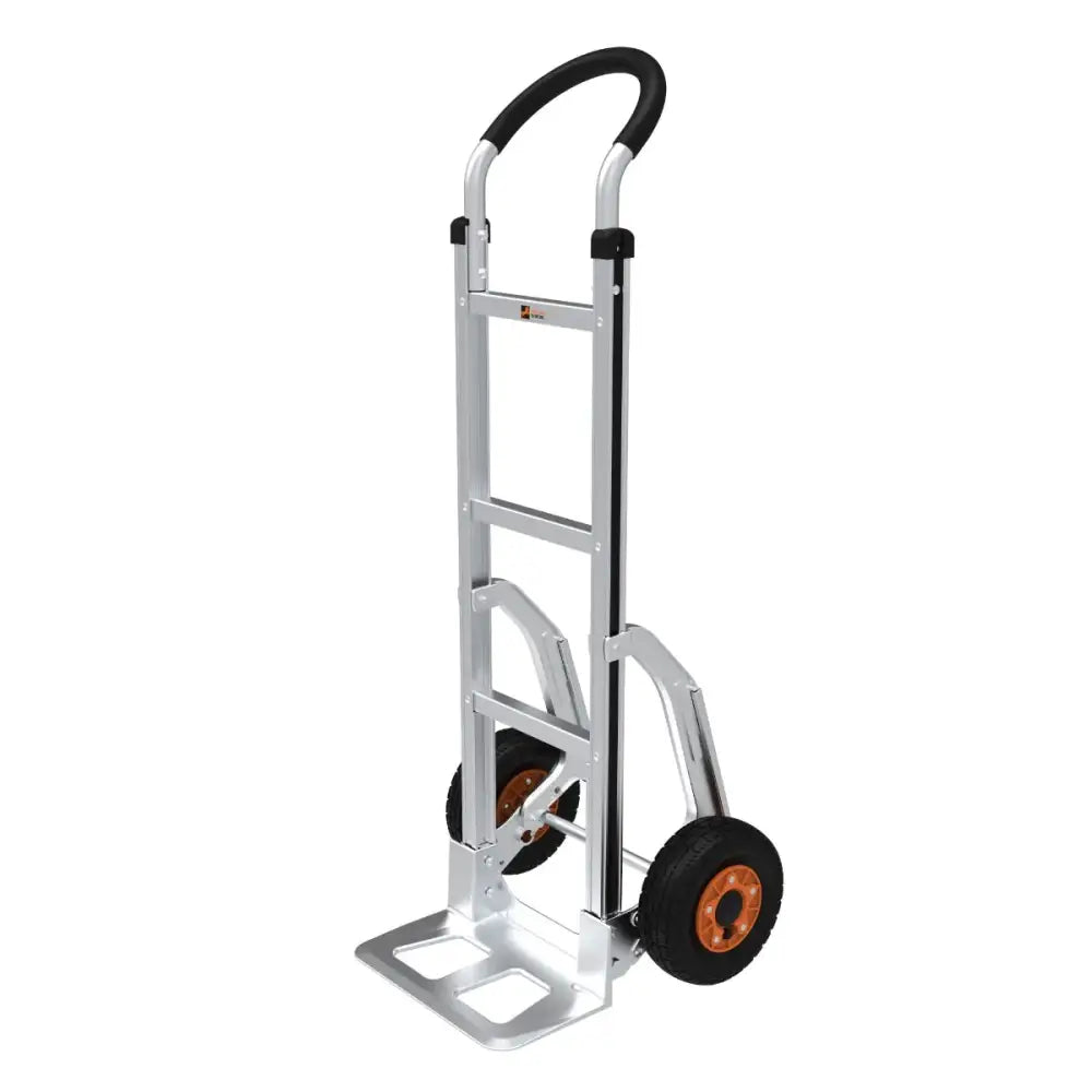 Premium Aluminum Sack Truck with Pram Handle & Sliders - Heavy Duty Utility Cart for Moving Boxes, Furniture, and Warehouse Supplies