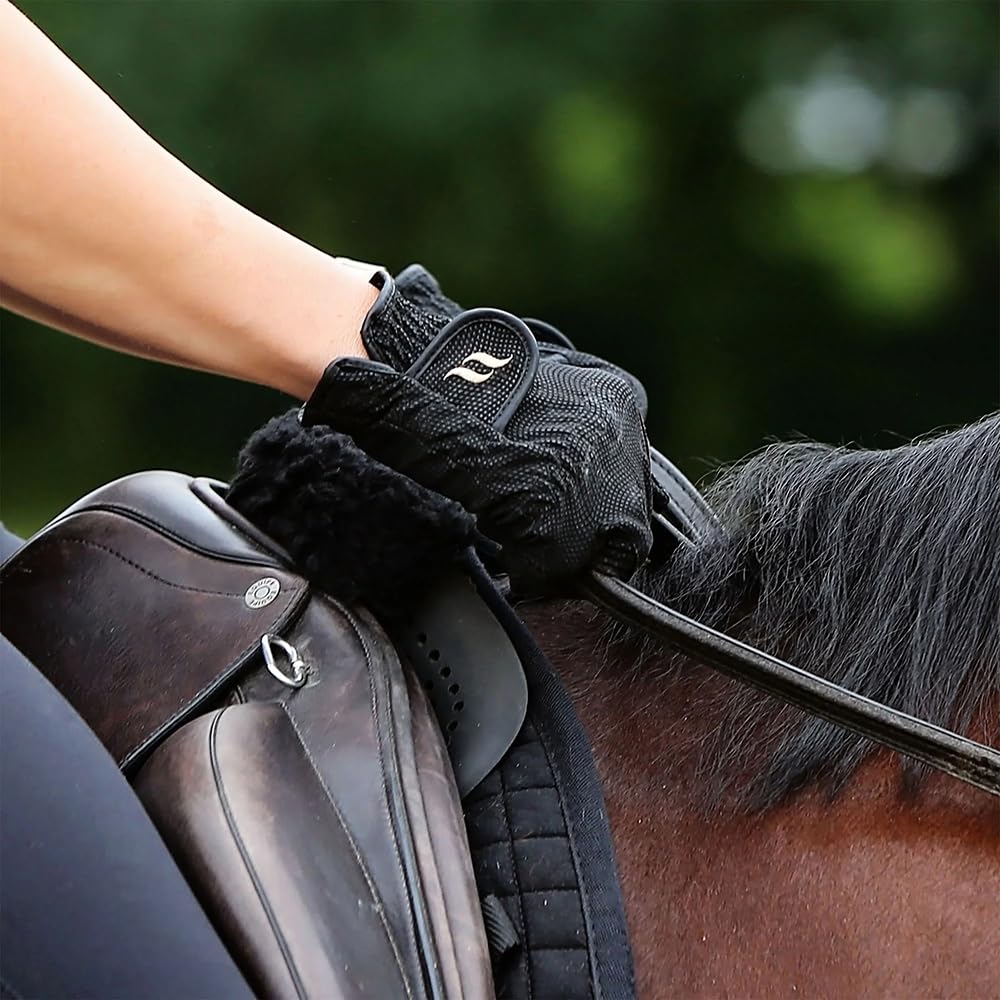 Back on Track Riding Gloves - Breathable Equestrian Gloves for Horseback Riding, Training & Competition | Perfect for English & Western Riding Styles