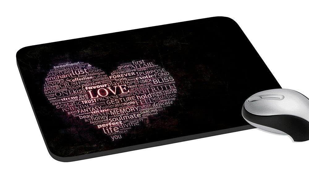 Ergonomic Wrist Support Mouse Pad - Non-Slip Gel Cushion for Computer & Laptop - Comfortable Mouse Mat for Office, Gaming & Long Work Sessions - Love Design for Pain Relief & Carpal Tunnel Support