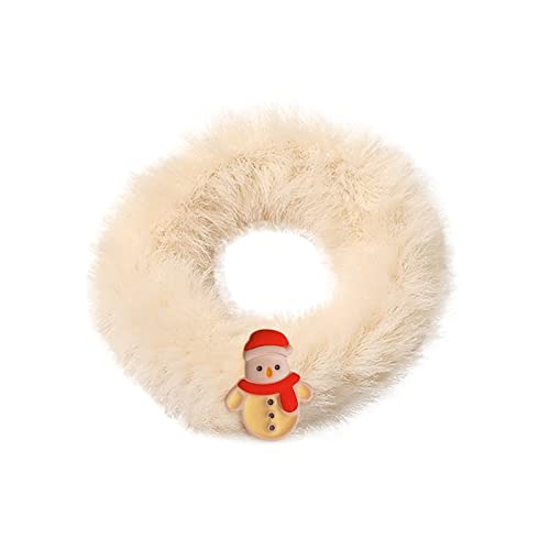 **Festive Santa Plush Hair Ties for Women & Men – Soft Furry Hair Accessories for Curly & Long Hair – Christmas Holiday Party Hair Bands (One Size, Pack of 1)**    *Perfect for Christmas parties, holiday gifts, cosplay, or everyday cute hairstyles!*