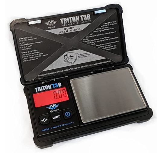 Triton 500g Rechargeable Digital Pocket Scale - High Precision Mini Scale for Kitchen, Jewelry, and Postal Use | Portable Black Gram Scale for Cooking, Weighing Gold & Shipping Packages