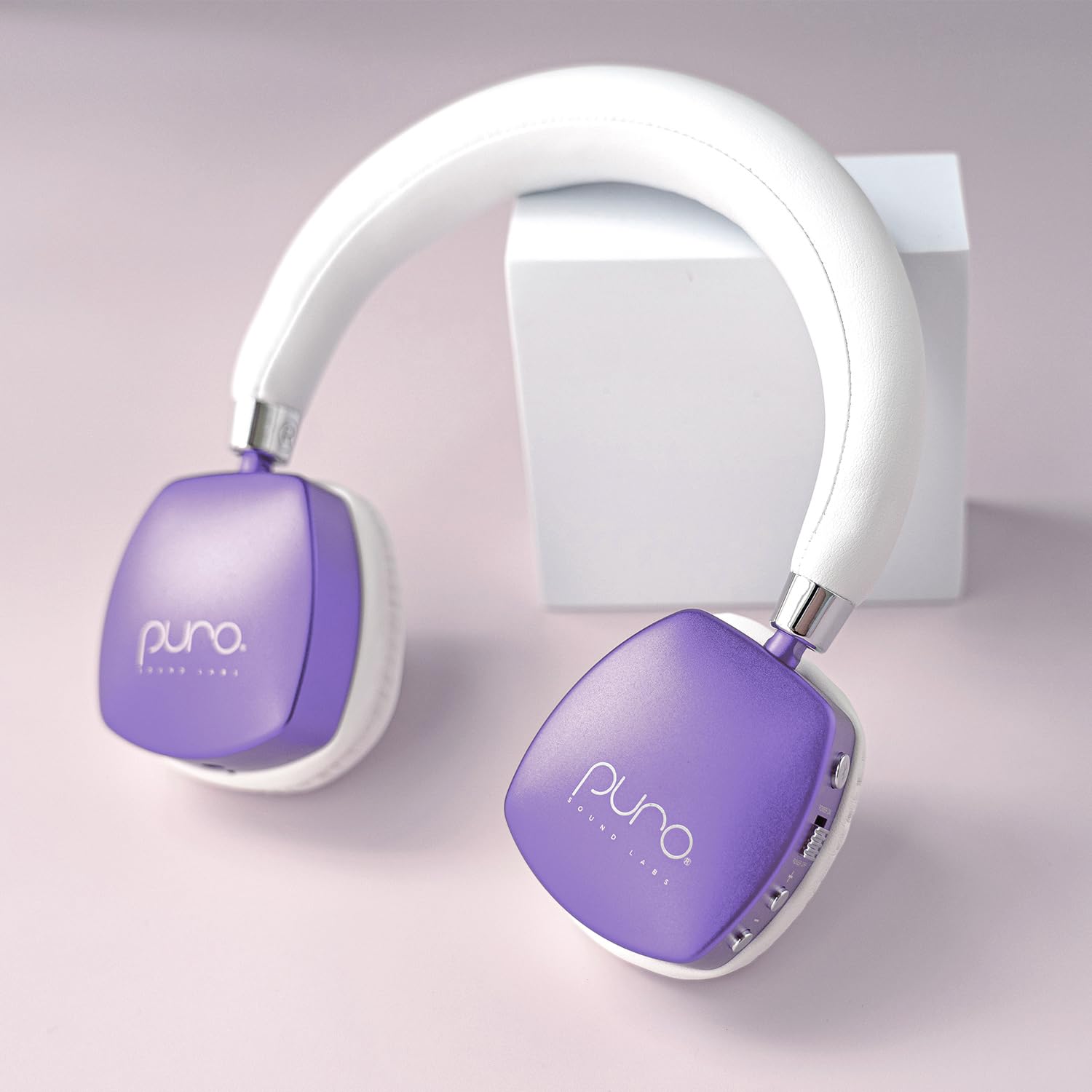 Puro Sound Labs PuroQuiet Plus Kids Bluetooth Headphones with Active Noise Cancelling - Volume Limited, Lightweight Over-Ear Design, Built-in Mic for Safe Listening - Studio-Grade Sound (Purple) - Perfect for School, Travel & Online Learning