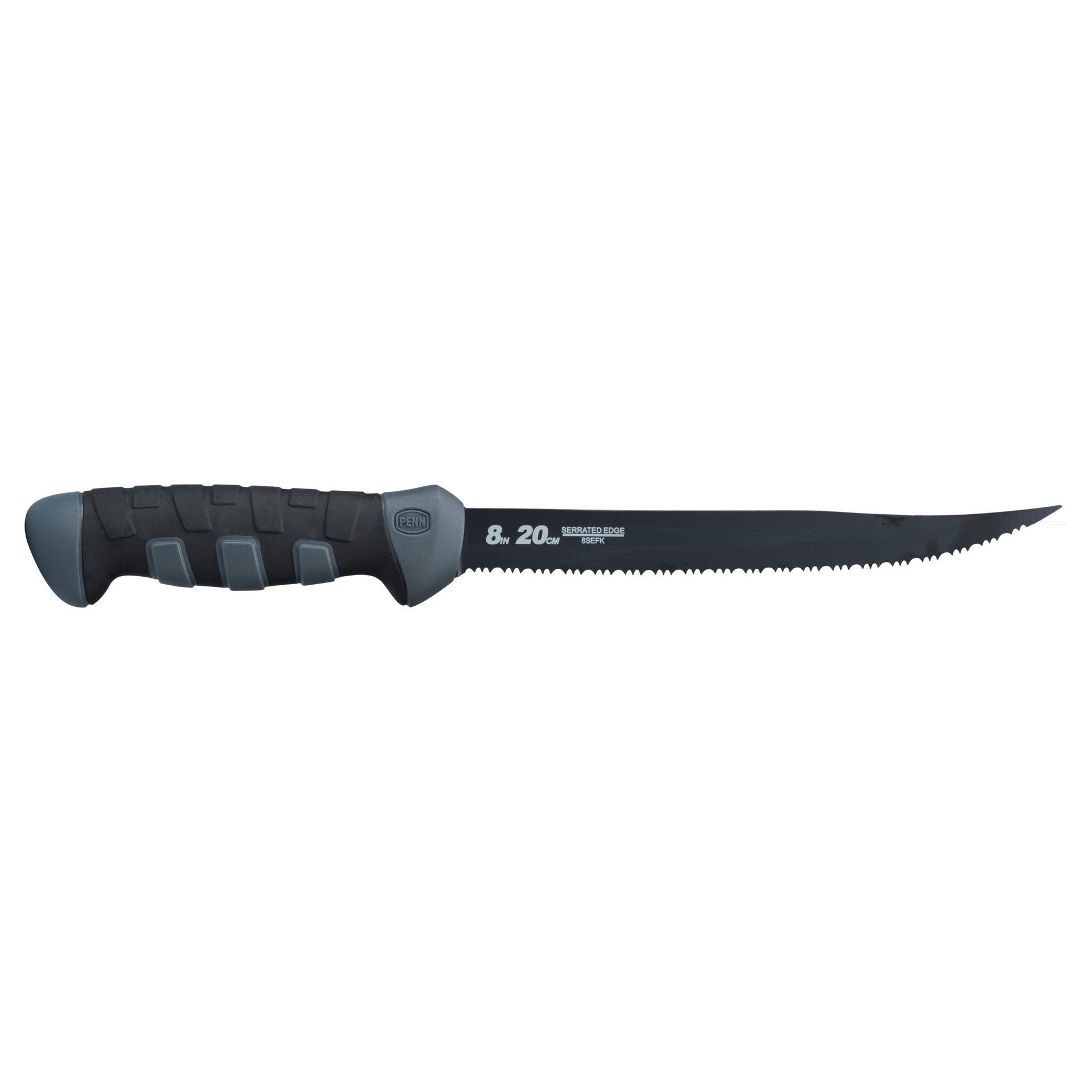 8-Inch Serrated Edge Fillet Knife - Professional Fish Gutting & Boning Knife for Fishing, Hunting & Kitchen Use