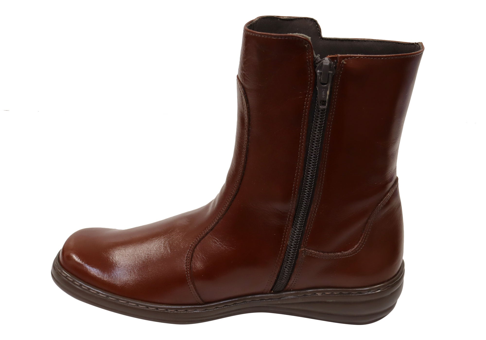 Mironneli Lorrie Women's Comfortable Brazilian Leather Mid Calf Boots - Stylish Ankle Booties for Fall & Winter Fashion | Perfect for Office, Dating & Night Out