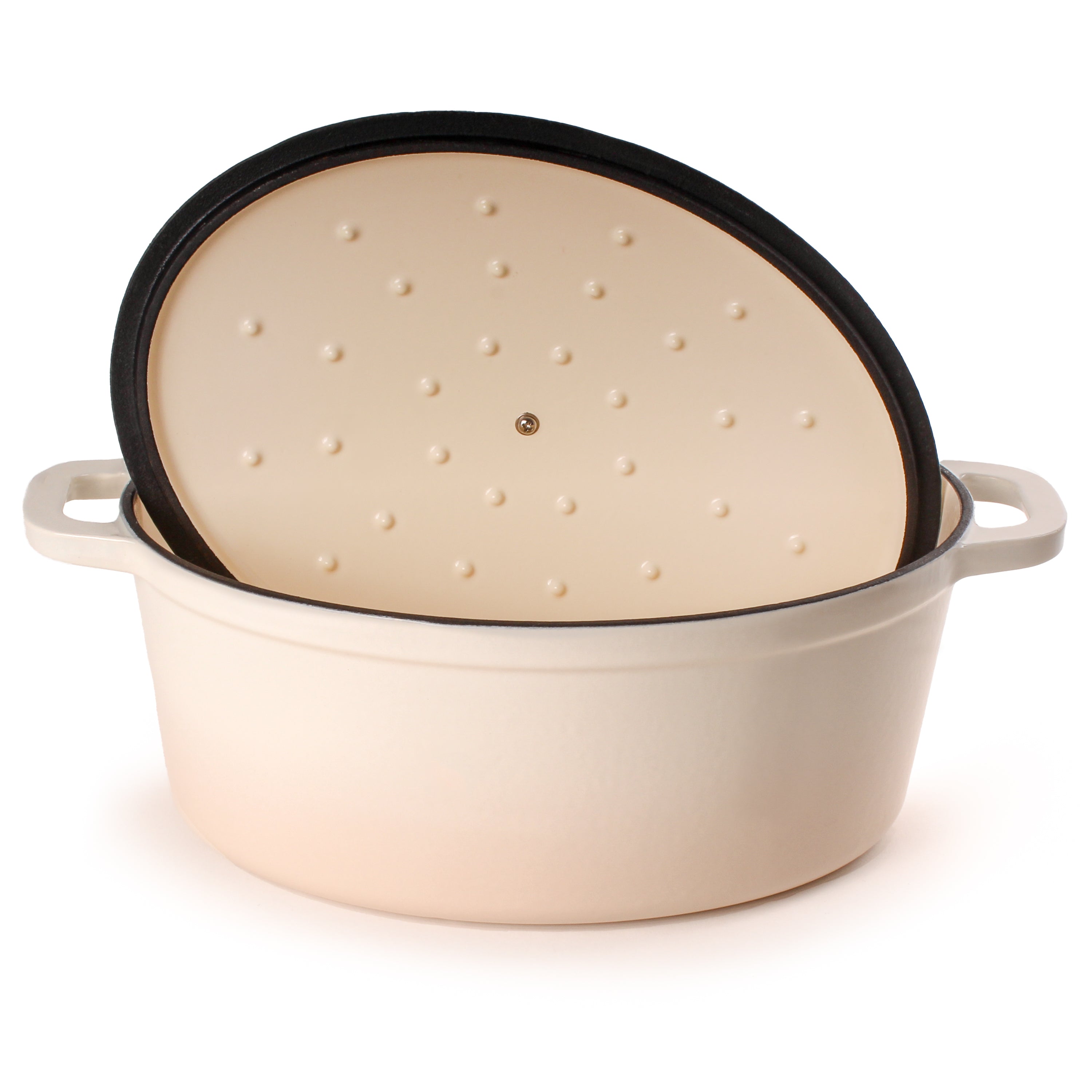 BergHOFF Neo Cast Iron 8qt Oval Dutch Oven with Lid - 13 Inch Enameled Cookware for Braising, Roasting & Baking - Perfect for Soups, Stews, Bread & Family Meals