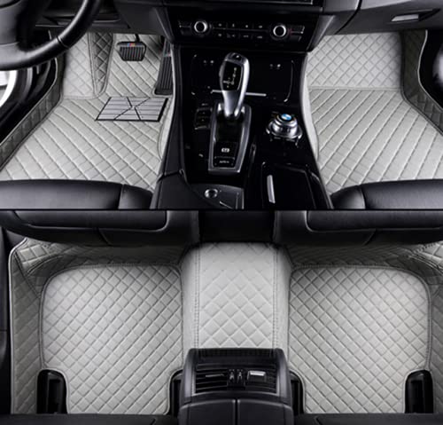 Custom Car Floor Mats for 95% Sedan & SUV Models - Full Coverage Non-Slip Leather Liners with Protection (Gray) - Perfect for Daily Commute, Road Trips & All-Weather Protection