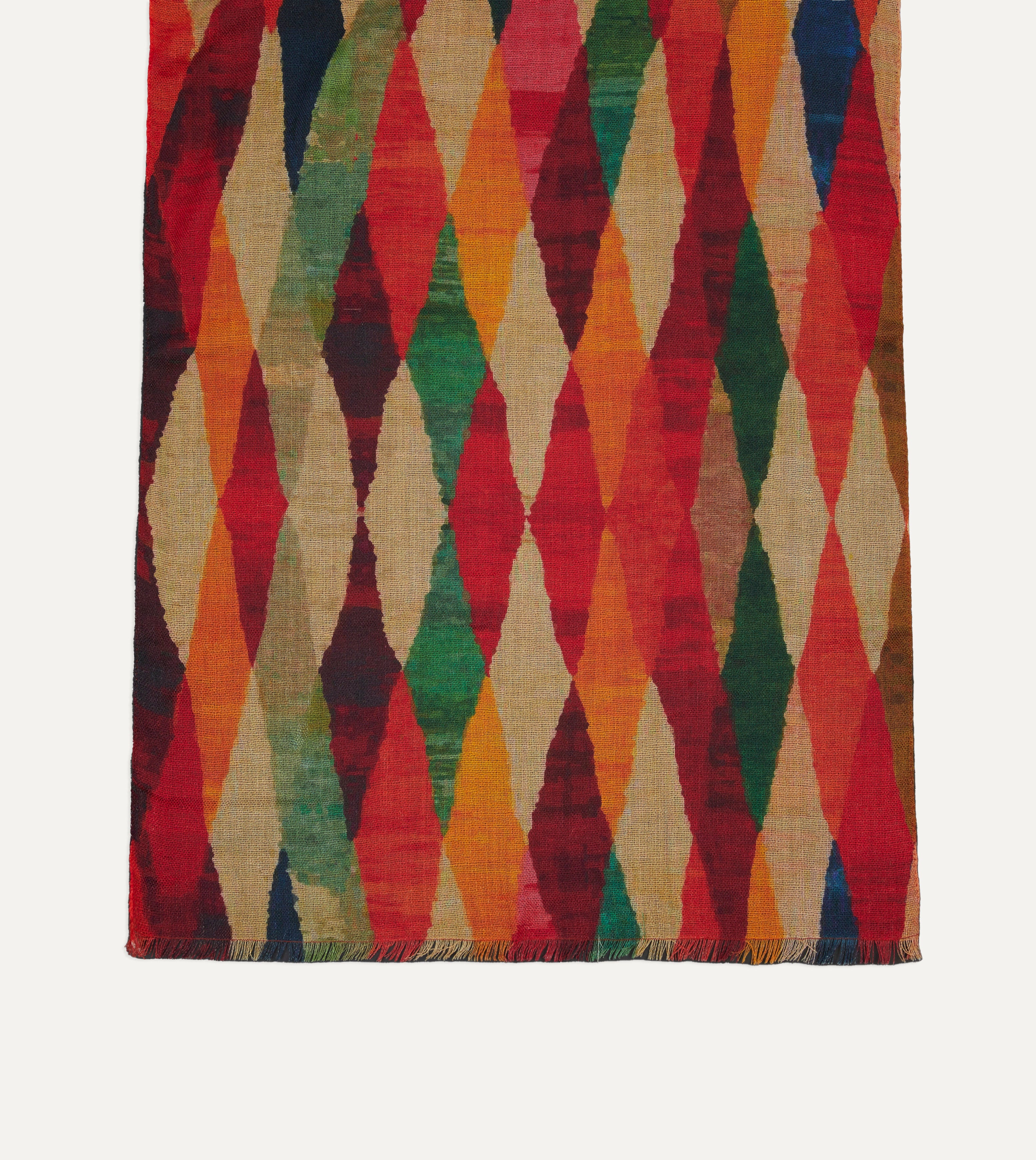 Stylish Harlequin Print Wool Gauze Scarf - Lightweight & Warm Fashion Accessory for Women - Perfect for Fall, Winter, and Special Occasions