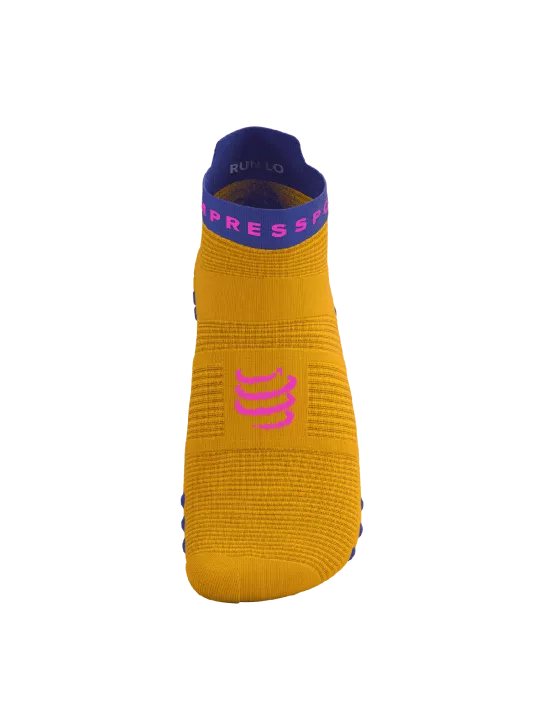 Compressport Unisex Pro Racing Socks v4.0 - Performance Running Socks for Men & Women - Low Cut Athletic Socks in Saffron/Dazz Blue - Ideal for Marathon, Trail Running & High-Intensity Workouts