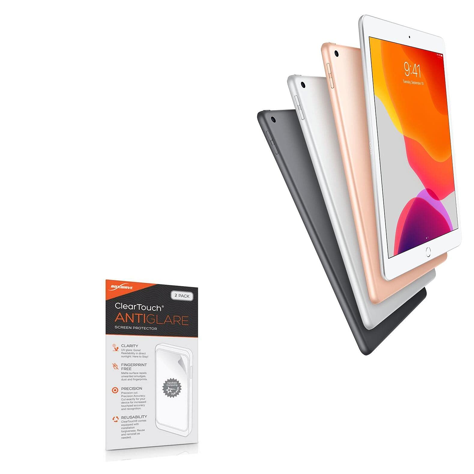 BoxWave Anti-Glare Screen Protector for Apple iPad 7th Gen (2019) - 2 Pack Matte Film with ClearTouch Technology | Anti-Fingerprint Protection | Perfect for Work, Study & Entertainment