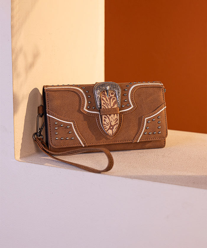 Montana West Stylish Buckle Wristlet Clutch - Fashionable Crossbody Wallet for Women | Perfect for Parties, Shopping & Everyday Use