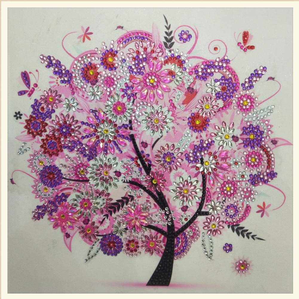 5D Diamond Painting Kit - Special Shape Rhinestones, ABEUTY Four Seasons Tree Autumn Fall Partial Drill Crystal Art | DIY Home Decor, Gift for Adults, Stress Relief & Wall Art