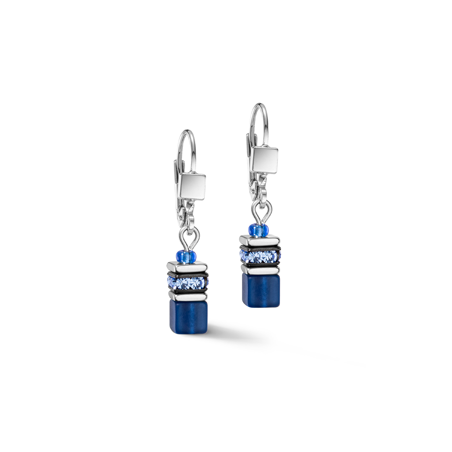 GeoCUBE® Iconic Lite Earrings - Blue Cubic Zirconia Stud Earrings for Women | Perfect for Everyday Wear, Parties & Gifts