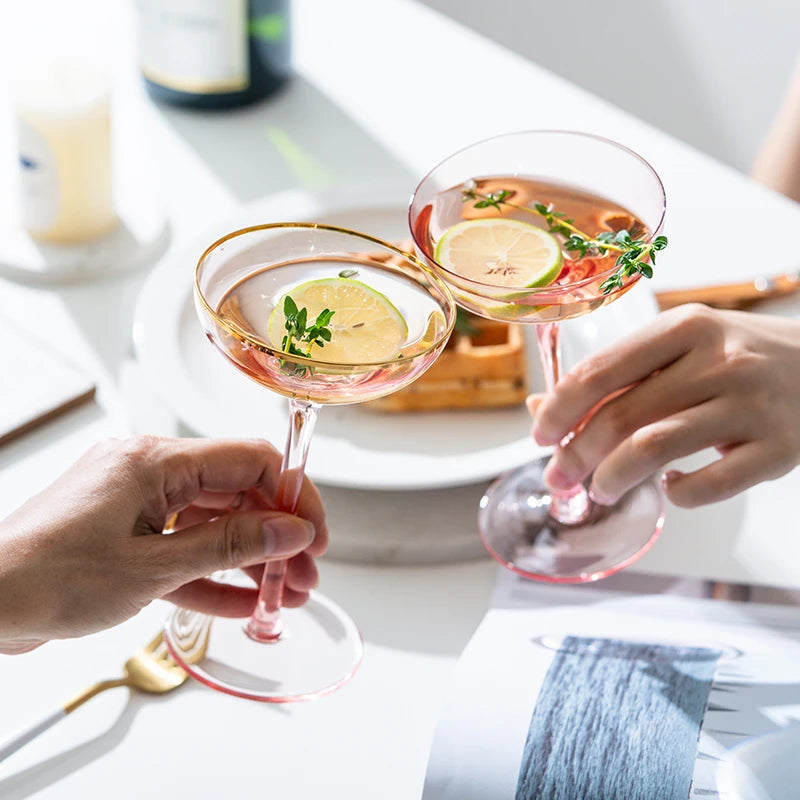 Pinkshot Elegant Cocktail Glass Set - 4-Piece Shatterproof Stemware for Margaritas, Martinis & Wine - Perfect for Parties, Weddings & Home Bar Decor