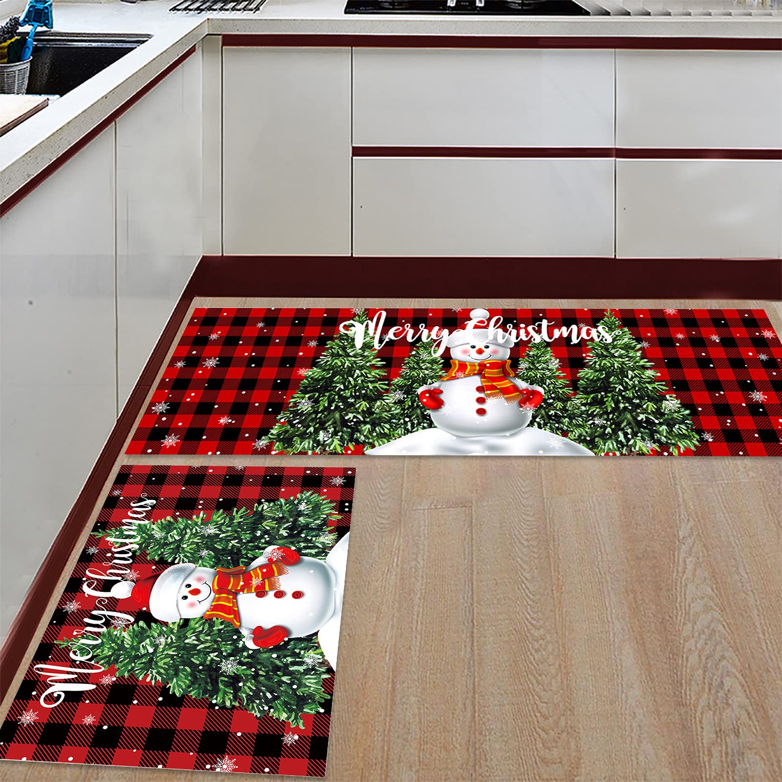 Anti-Fatigue Kitchen Floor Mats Set of 2 - Non-Slip Waterproof Cushioned Standing Mats for Comfort (15.7