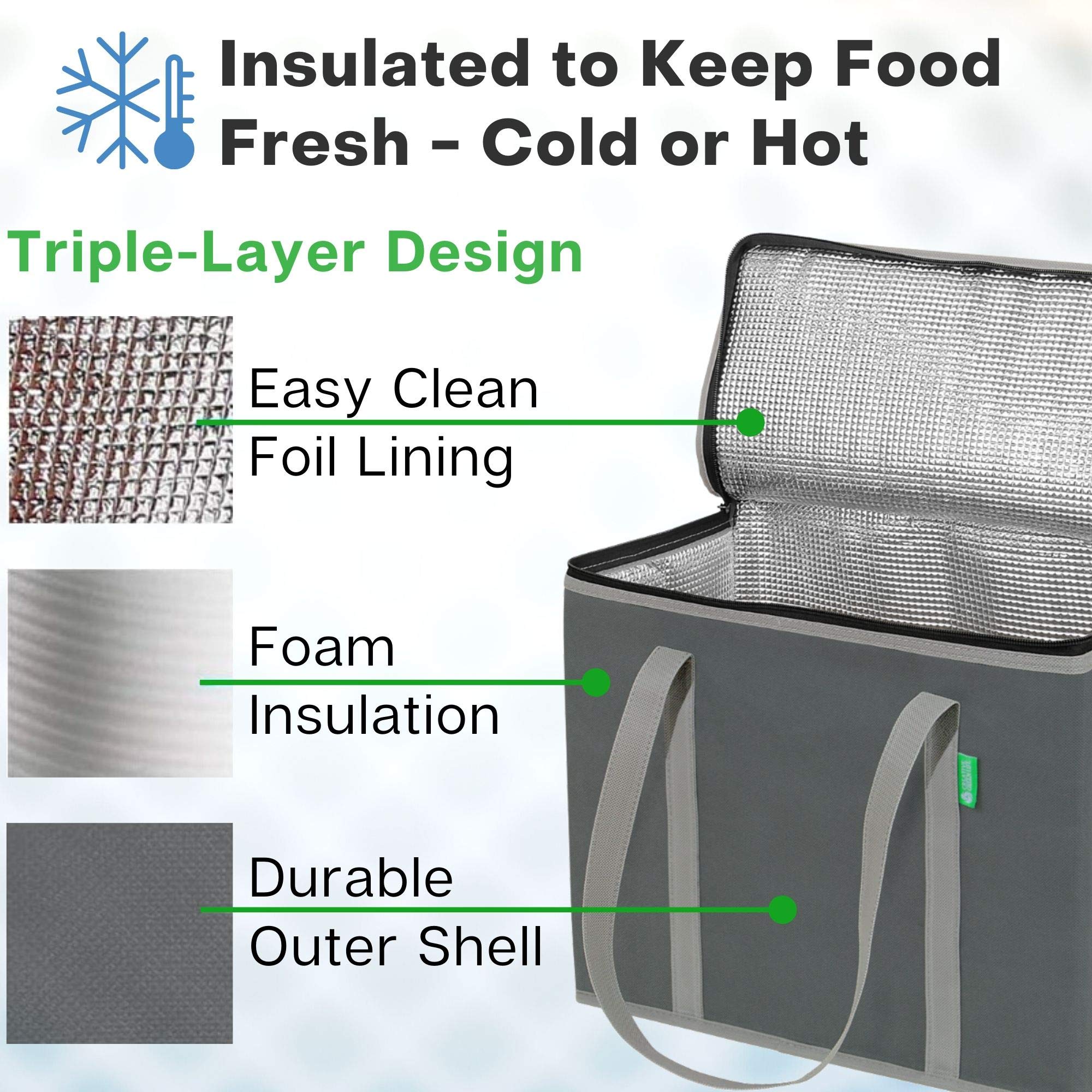 Creative Green Life Cooler Bag - Insulated Grocery Bags for Picnics, Beach Trips & Outdoor Adventures | Reusable & Eco-Friendly