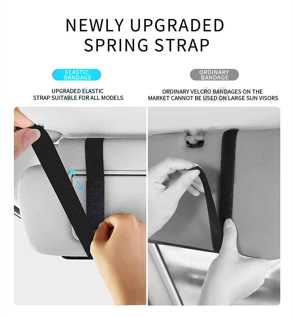 Premium Car Sun Visor Organizer - Suede Zipper Storage Bag for Glasses, Cards & Notes | Universal Car Accessories for Sunglasses Holder & Small Item Organization (Black) - Perfect for Road Trips, Commuting & Daily Driving