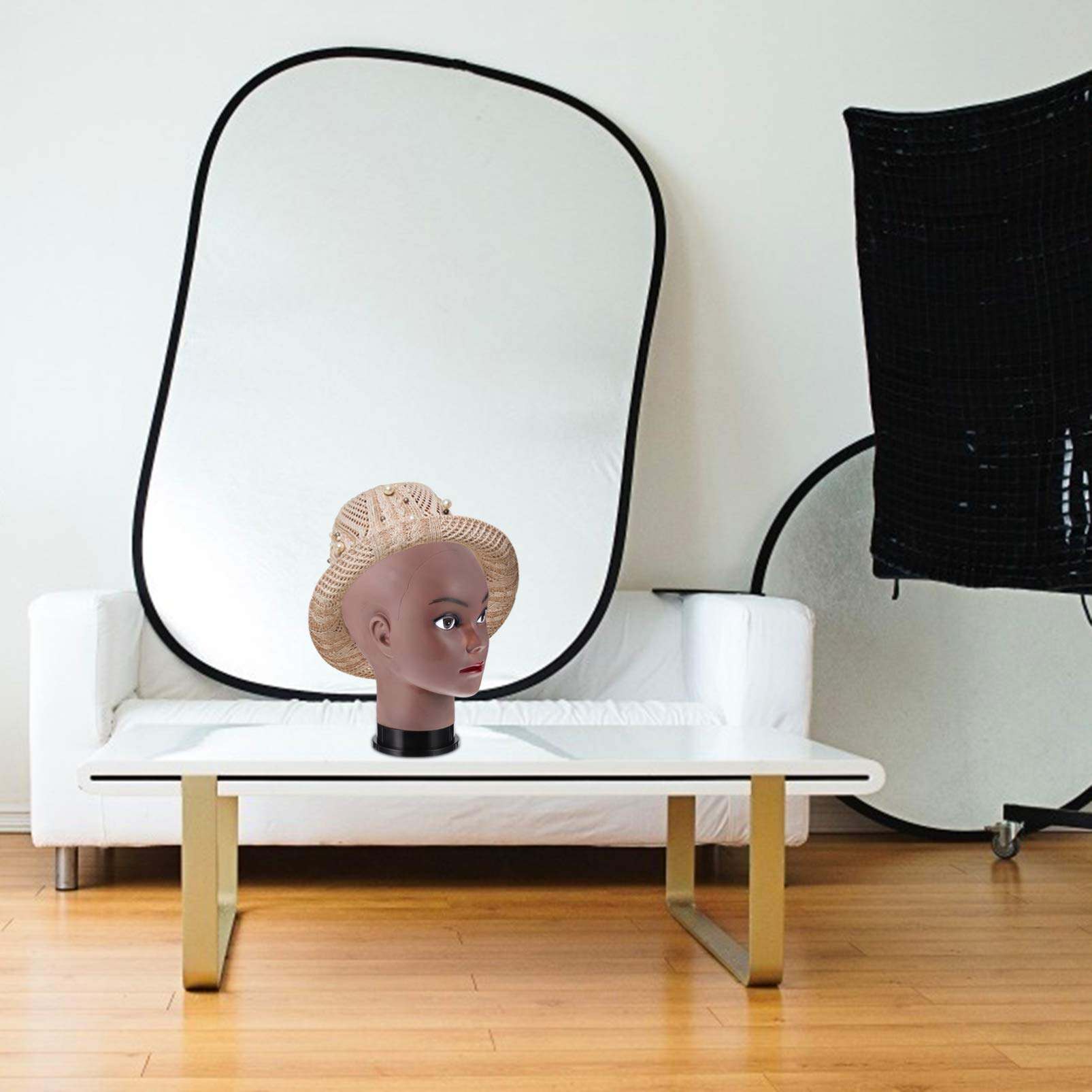 Beaupretty African Black Mannequin Head for Wig Making - PVC Hat Display Stand for Hairstyling Practice & Salon Training | Perfect for Cosmetology Students & Professional Stylists