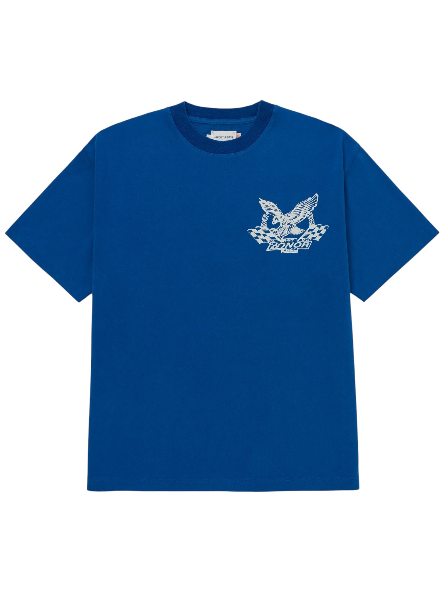 Honor The Gift Vintage Oil Graphic T-Shirt - Blue Retro Style Cotton Tee for Men | Casual Wear & Street Fashion Outfits