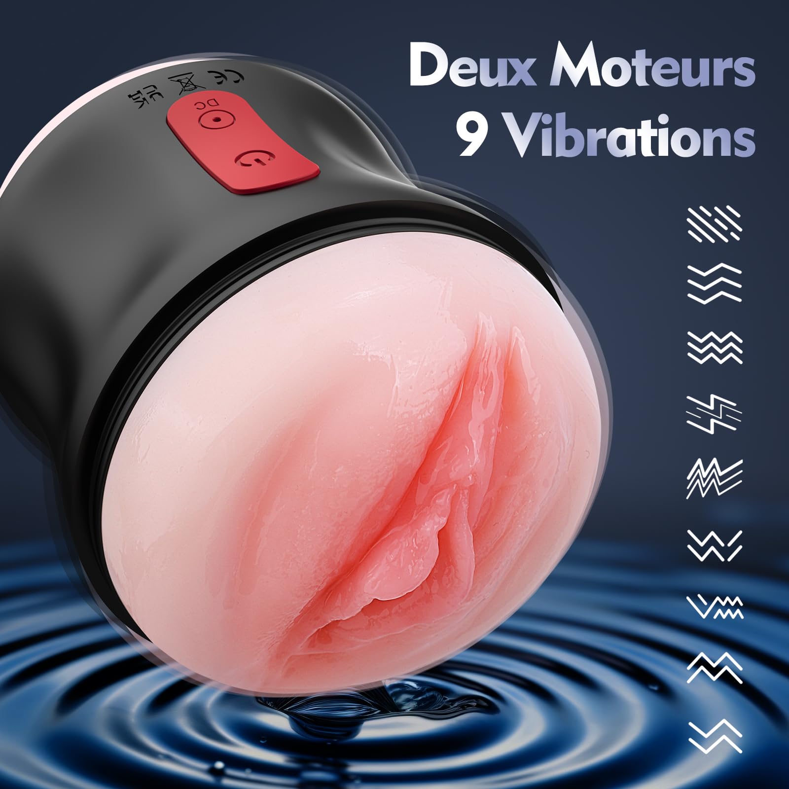 Realistic Vibrating Male Masturbator - Automatic Penis Stimulator with Open Tip & 9 Powerful Vibration Modes - Adult Sex Toys for Men - Perfect for Solo Play & Couples Intimacy