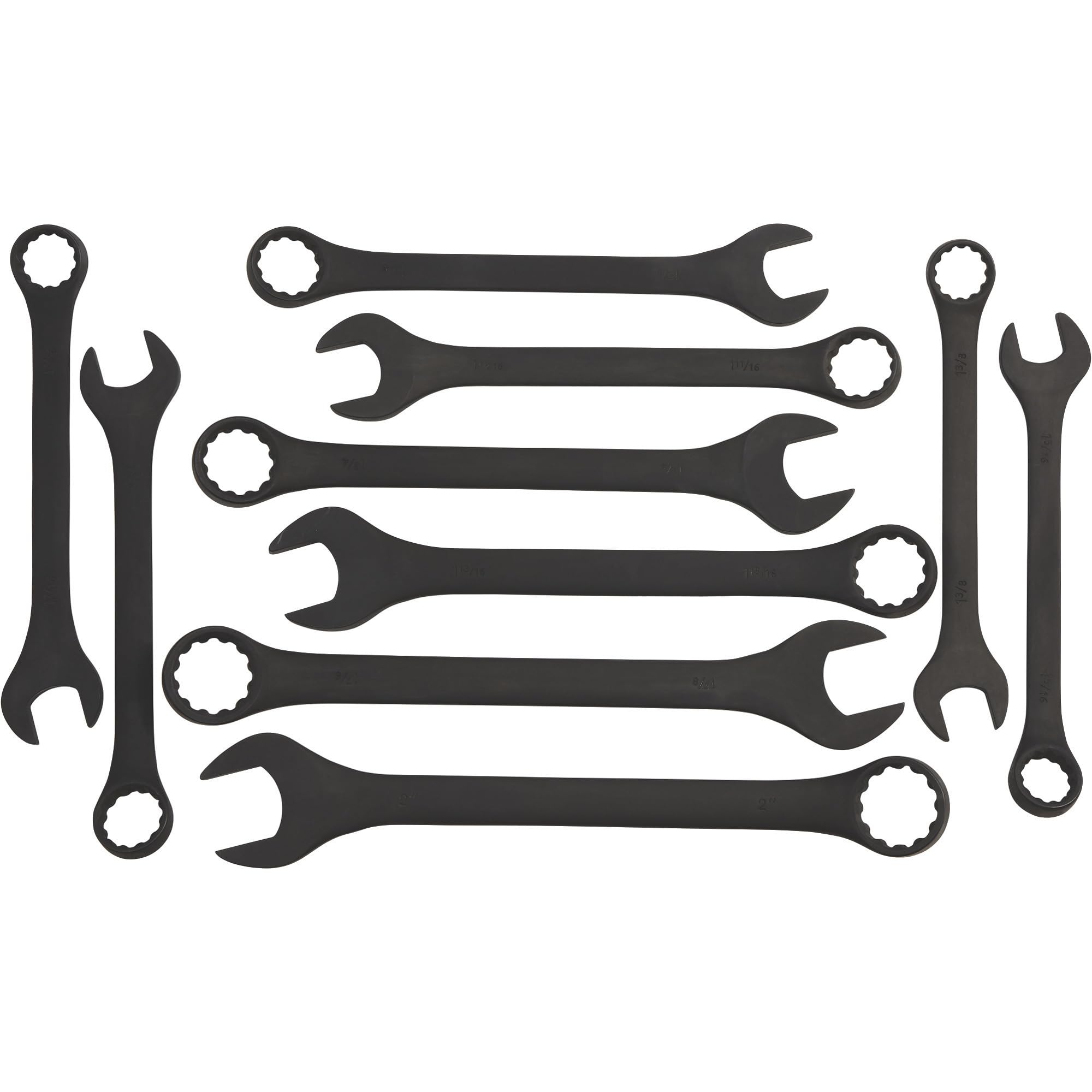 Ironton 10-Piece Jumbo Combination Wrench Set - SAE Standard Sizes for Heavy-Duty Automotive & Industrial Repairs - Perfect for Mechanics, DIY Projects, and Home Toolkits