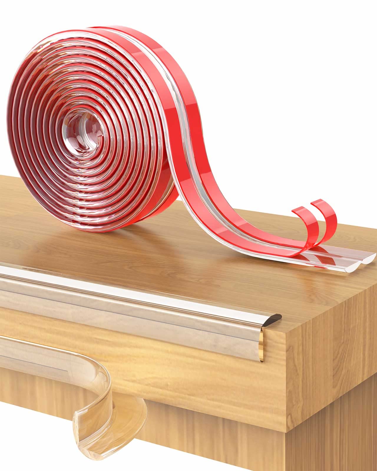 Baby Proof Edge Protectors for Furniture - Clear Pre-Tape Adhesive Corner Guards (3 Meters) - Safe Table Bumpers for Toddlers & Kids - Protect Sharp Edges on Coffee Tables, Desks & Nursery Furniture