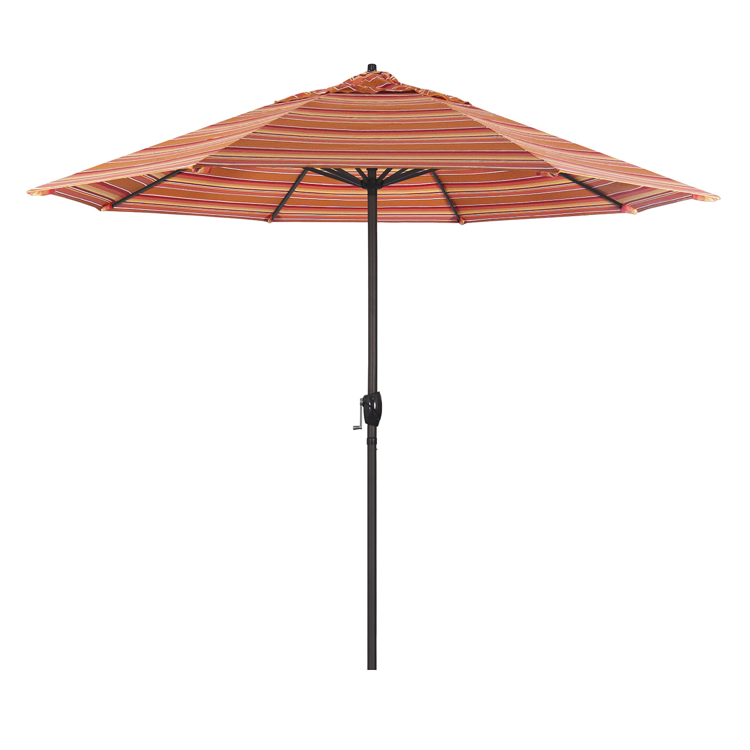 9' California Umbrella with Sunbrella Fabric - Aluminum Patio Umbrella with Crank Lift & Auto Tilt - Bronze Pole & Dolce Mango Color - Perfect for Poolside, Backyard, and Outdoor Dining Areas