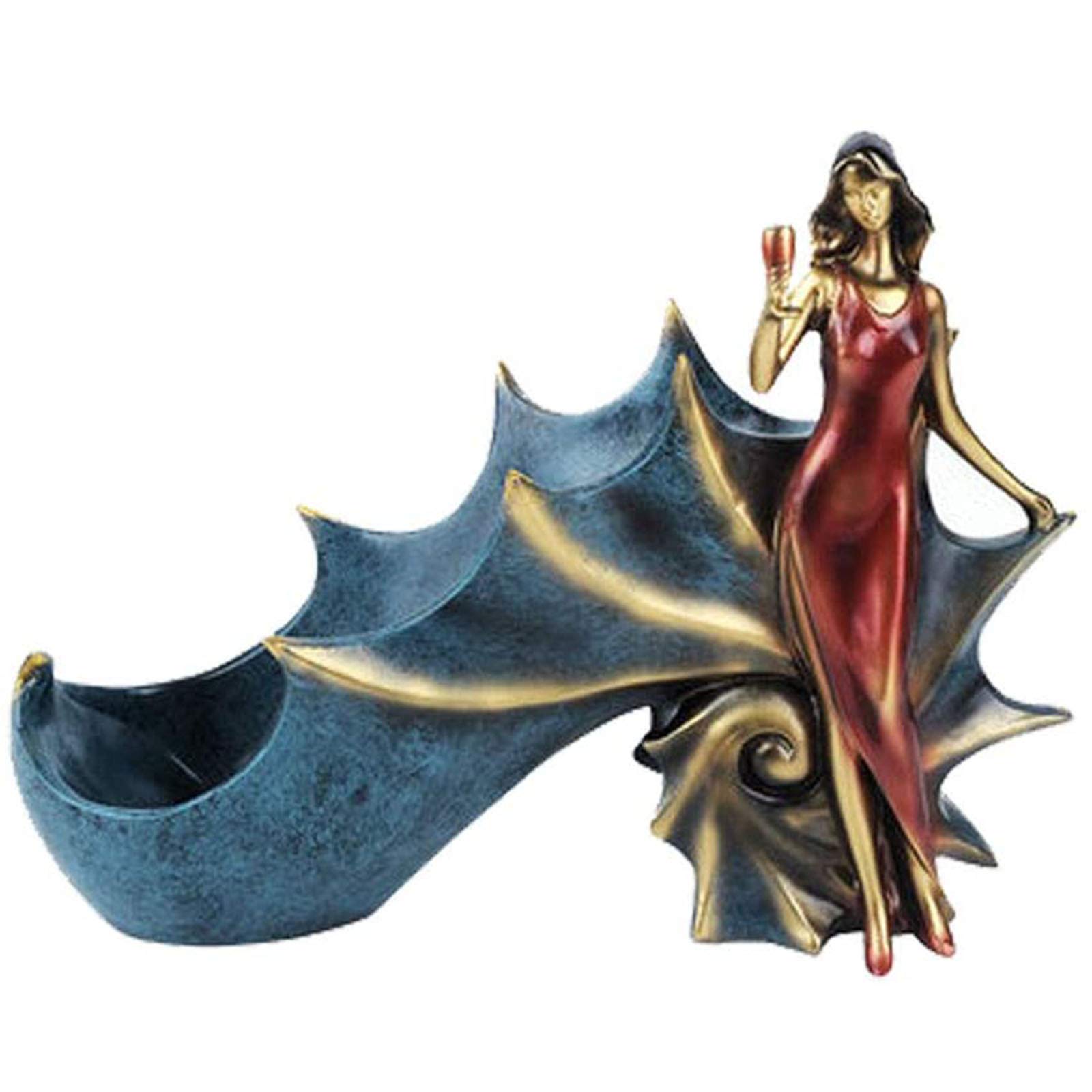 Stylish Red Wine Bottle Holder - Elegant Whisky Shelf & Home Decor Sculpture for Kitchen, Bar, Dining Room | Practical Wine Rack for Girls & Women | Perfect Gift for Wine Lovers