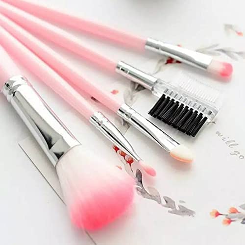 **5-Piece Soft Bristle Synthetic Makeup Brush Set – Includes Lip, Highlighter, Foundation, Eyeshadow & Eyebrow Brushes – Perfect for Women & Girls – Ideal for Everyday Makeup, Travel & Professional Use**