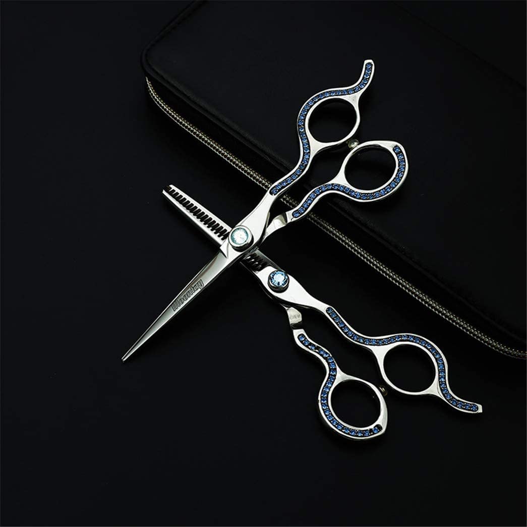 Professional 6.0 Inch Dog & Cat Grooming Scissors Set - 9CR Stainless Steel Hair Cutting Shears Kit with Flat & Thinning Blades for Pet Grooming, Barber & Salon Use | Perfect for Home Pet Care & Professional Styling