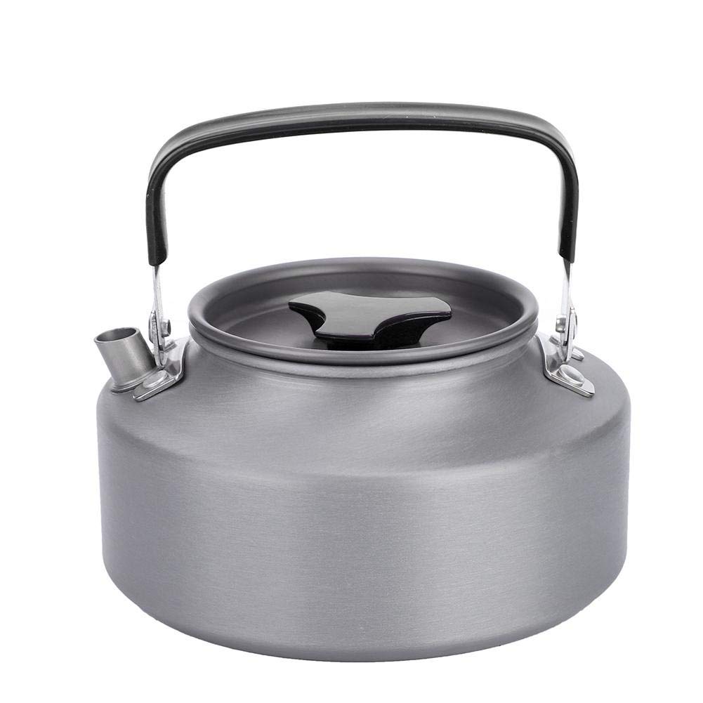 Portable Camping Tea Kettle - Stainless Steel Travel Tea Pot for Outdoor Adventures, Hiking, Backpacking & Home Kitchen Use (Black) - Perfect for Campfire Brewing & RV Trips