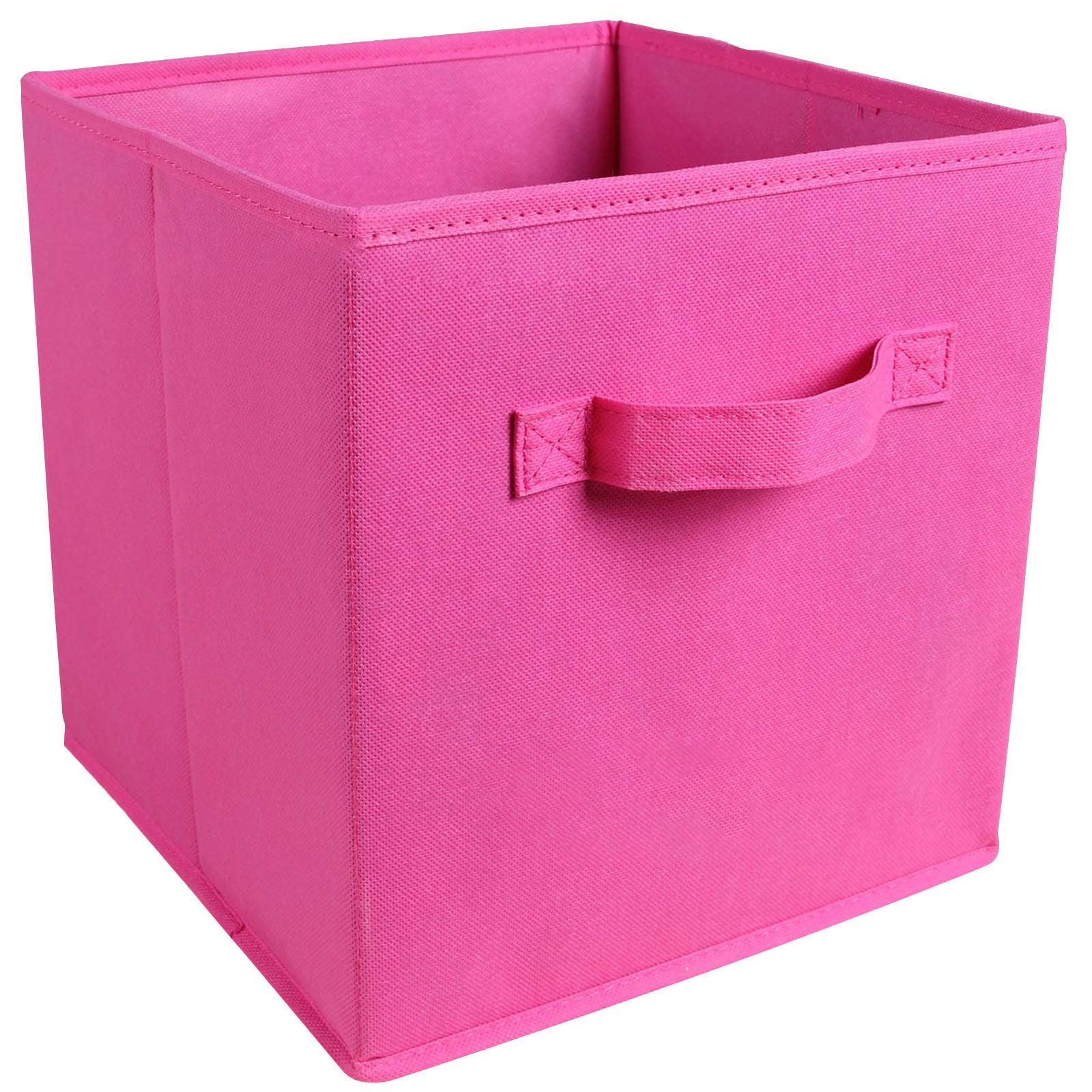 Foldable Non-Woven Fabric Storage Bins with Handles - 10.6 x 10.6 x 11 Inch Closet Organizer Boxes for Clothes, Toys & Home Organization (Hot Pink) - Perfect for Bedroom, Closet & Kids Room Storage Solutions