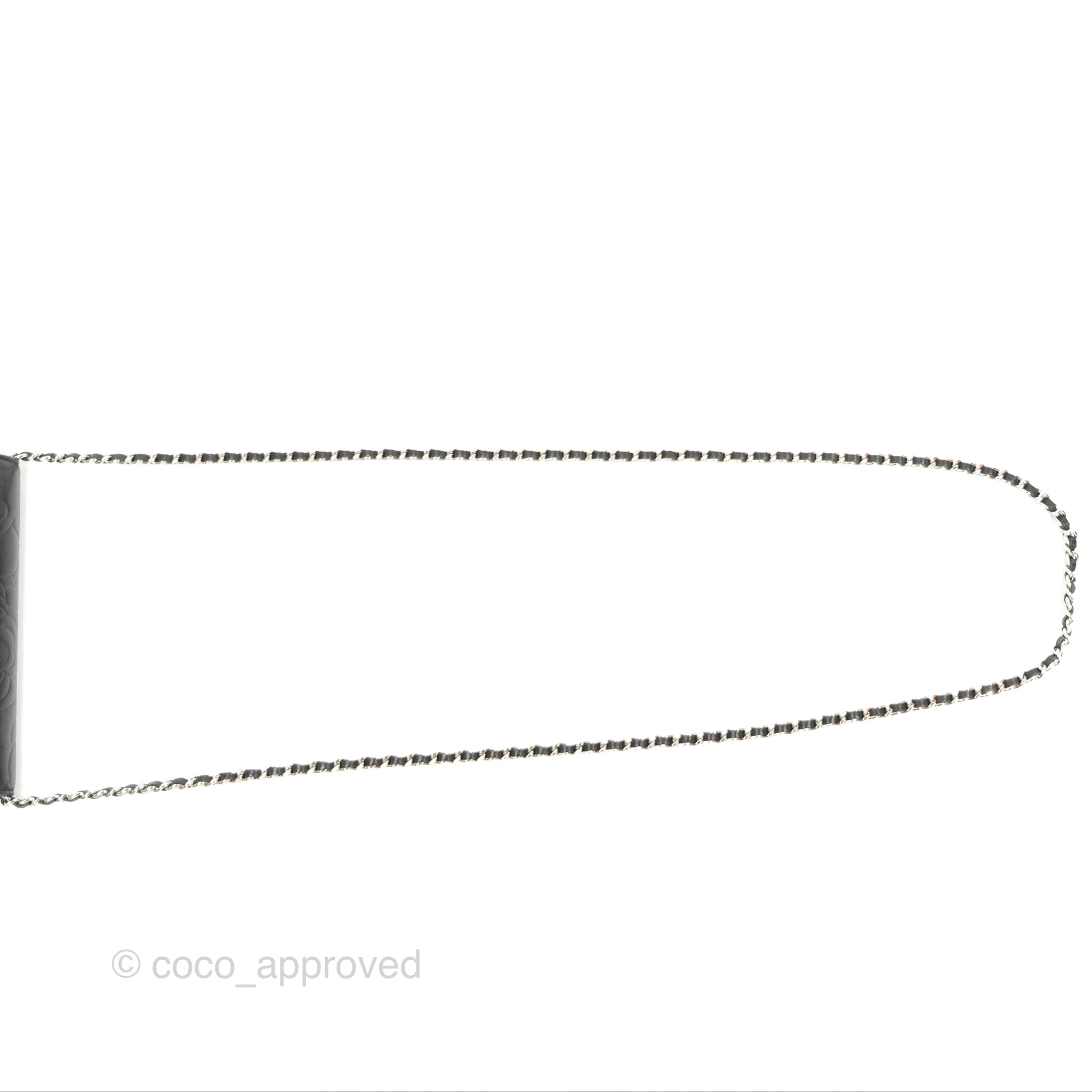 Chanel Camellia Embossed Wallet on Chain WOC Black Lambskin Leather with Silver Hardware - Perfect for Evening Events & Luxury Fashion Accessories