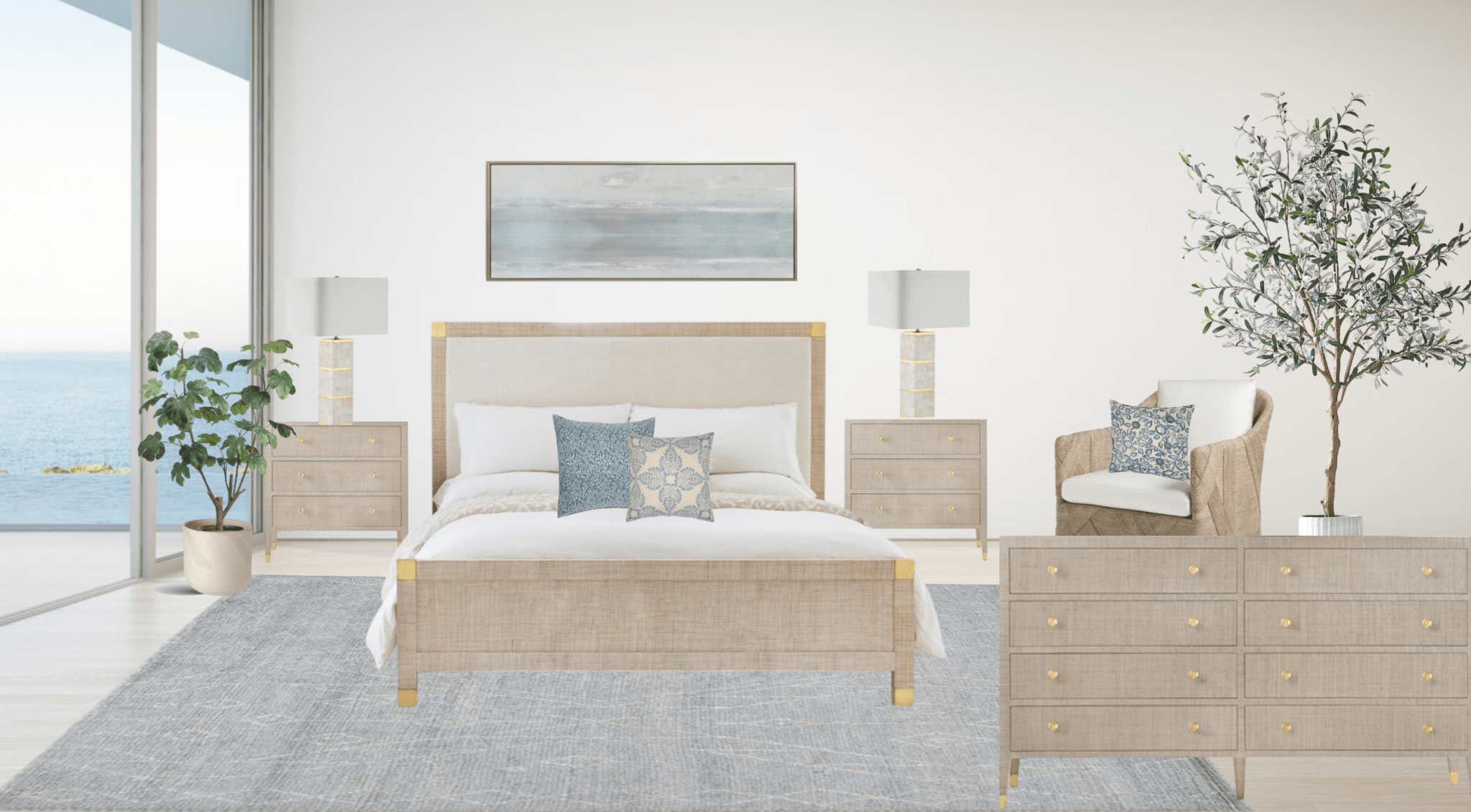 Luxury King Size Bedroom Set - Summer Escape Collection | 20% Off Sale | Perfect for Master Bedroom & Guest Room Decor