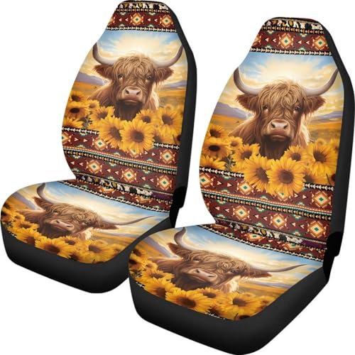 Navajo Sunflower Highland Cow