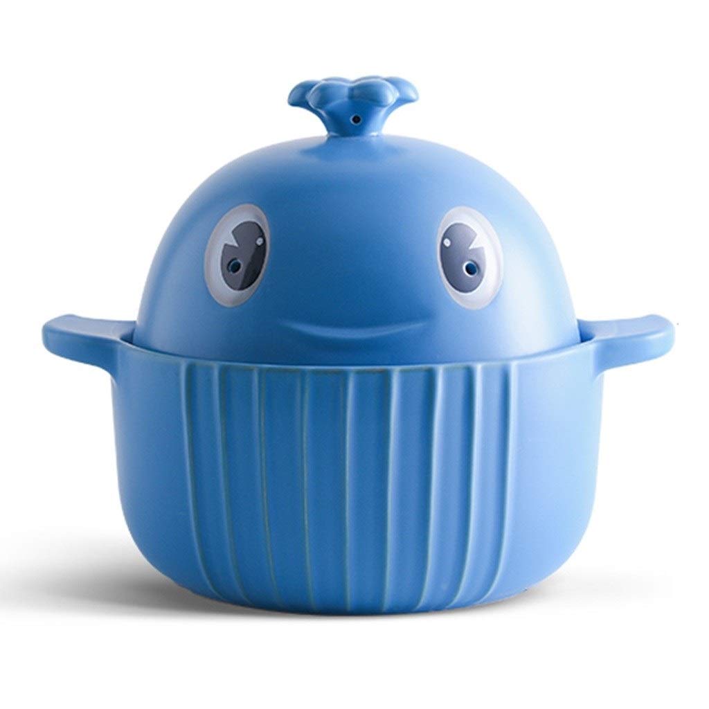 **Cartoon Ceramic Hot Pot - 3.1L (14.7cm) Blue Small Casserole for Induction Cooker & Open Fire - Perfect for Home Cooking, Kitchen Supplies & Gifts**    *(Ideal for Soups, Stews, Ramen & Hot Pot Meals - Great for Family Dinners & Gifts!)*
