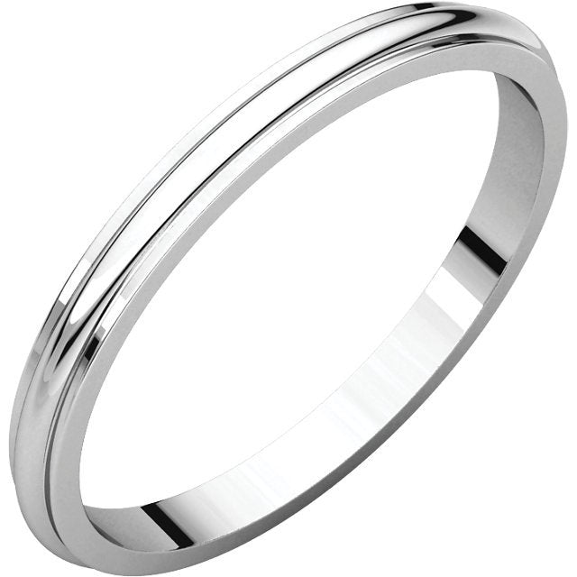 14K Gold 2mm Half Round Edge Wedding Band for Men - Perfect for Engagement, Anniversary & Everyday Wear