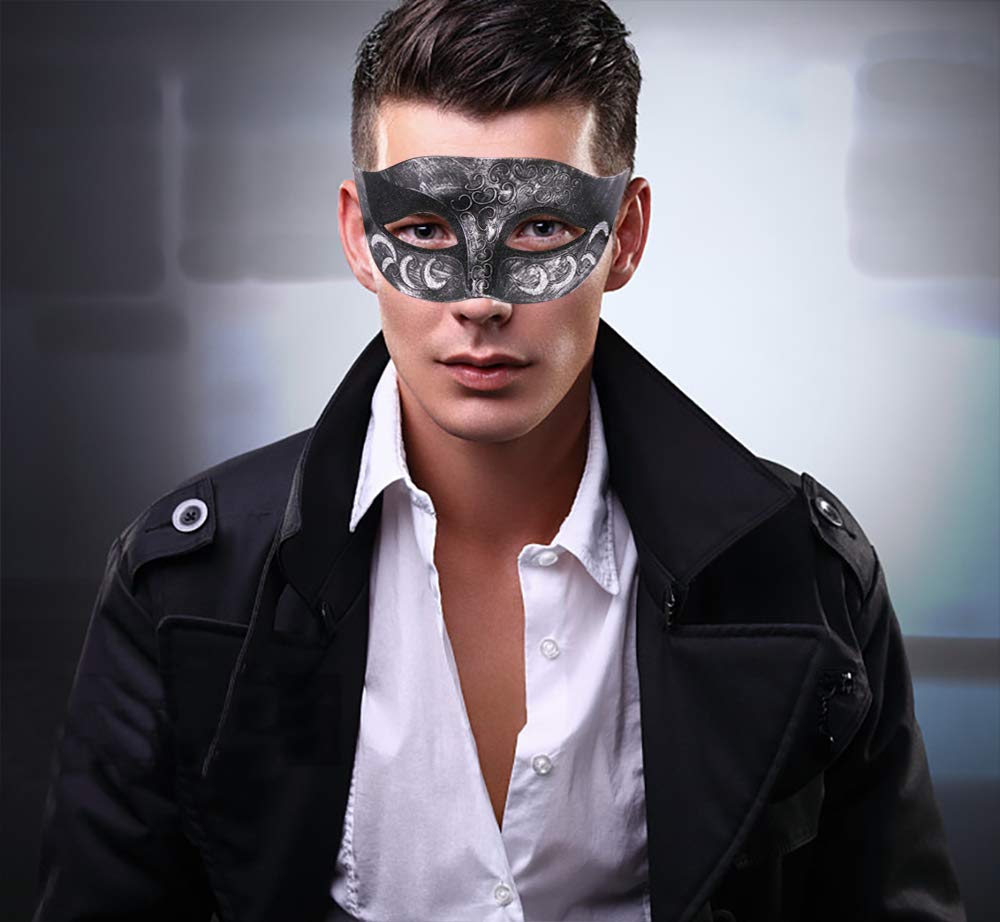 Elegant Venetian Metal Masquerade Mask Set for Couples - Perfect for Halloween, Mardi Gras, Costume Parties & Venetian Balls | Handcrafted Venetian Style Party Masks for Carnival, Weddings & Formal Events