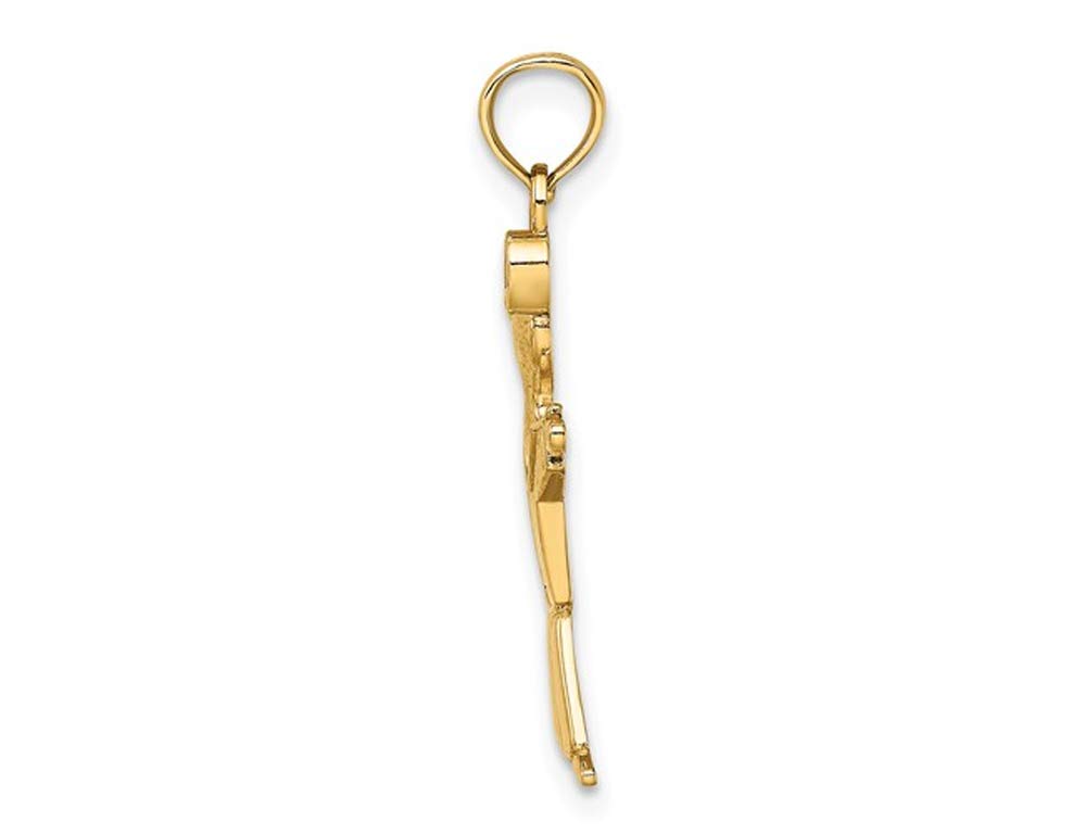 14K Yellow Gold Polished Boy Charm Pendant Necklace with 18