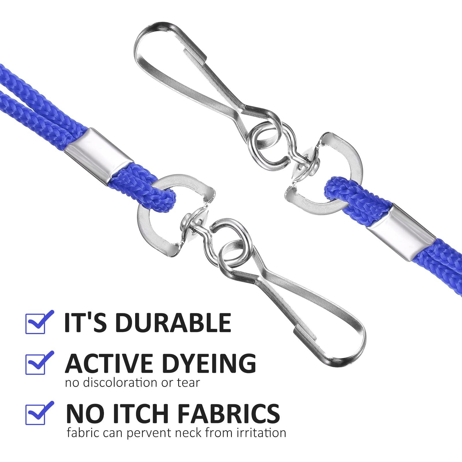150 Pcs ID Badge Lanyards with Swivel Hook - Thin Neck Strap for Safety & Business Cards - Office & School Use